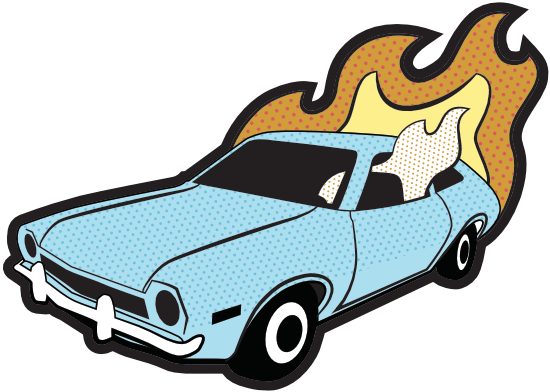 Flaming Ford Pinto